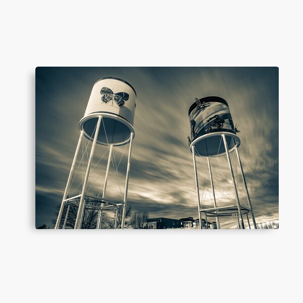 Item preview, The Railyard Park Water Towers - Rogers Arkansas In Sepia designed and sold by Gregory Ballos.