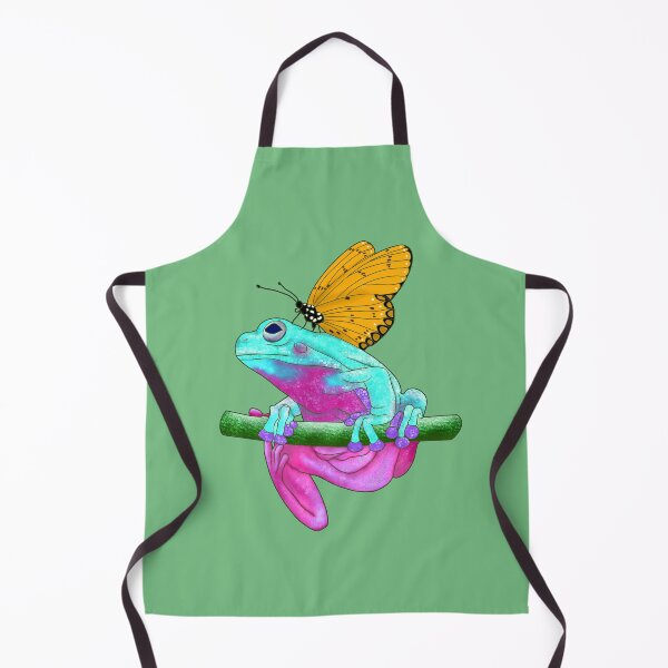 Item preview, Fantasy Blue and Pink Frog Spirit Animal with Orange Butterfly designed and sold by LaRoach Digital Arts.