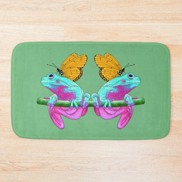 Item preview, Fantasy Blue and Pink Frog Spirit Animal with Orange Butterfly designed and sold by LaRoach Digital Arts.