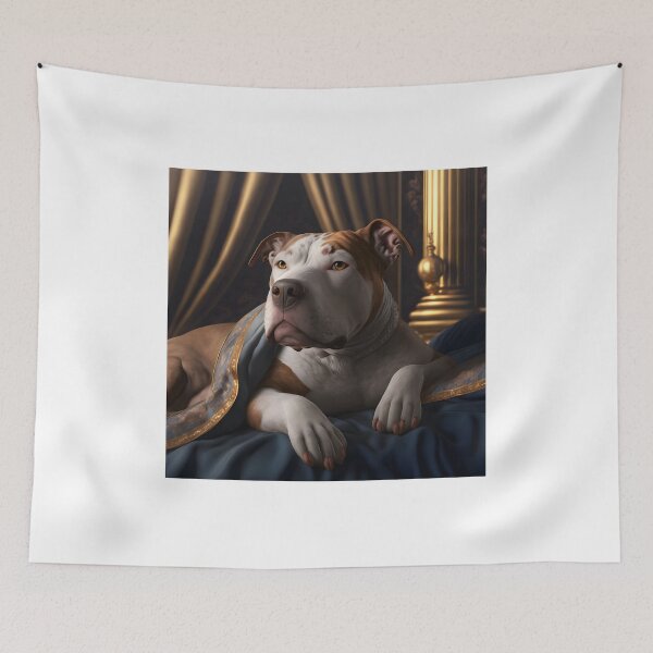 Item preview, Golden Brown and White Pitbull Lord of his Kingdom designed and sold by epicevolution.