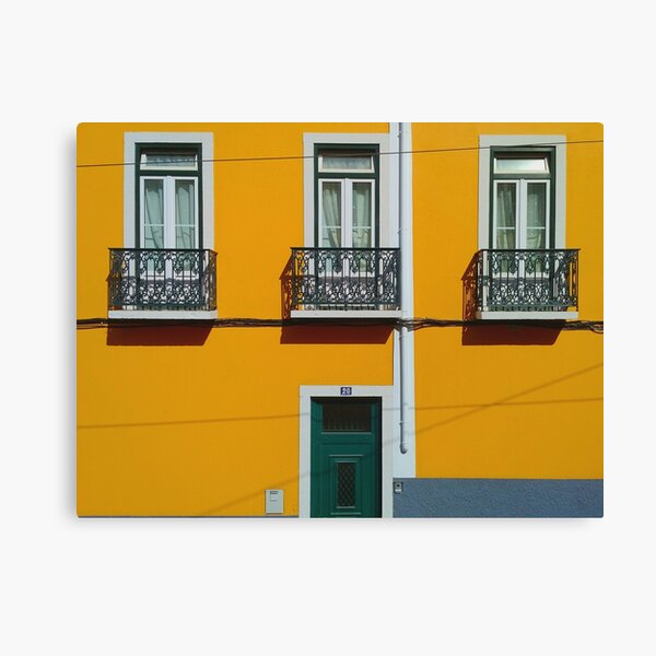 Yellow house in Lisbon Canvas Print