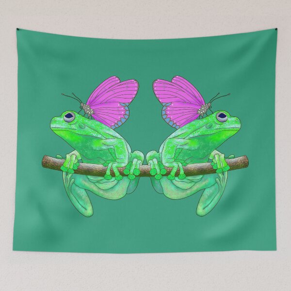 Item preview, Fantasy Green Frog Spirit Animal with Pink Butterfly designed and sold by LaRoach Digital Arts.
