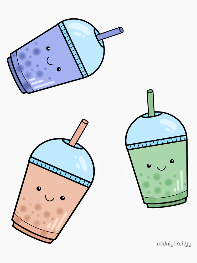 Thumbnail 3 of 3, Sticker, Boba Friends designed and sold by midnightcityy.