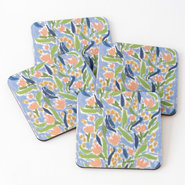 Item preview, Blossoms and Foliage in Periwinkle Blue Oil Pastel designed and sold by TiffanyMackay.