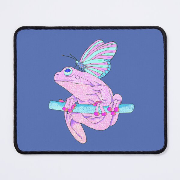Item preview, Fantasy Pink Frog Spirit Animal with Pink and Blue Butterfly designed and sold by LaRoach Digital Arts.