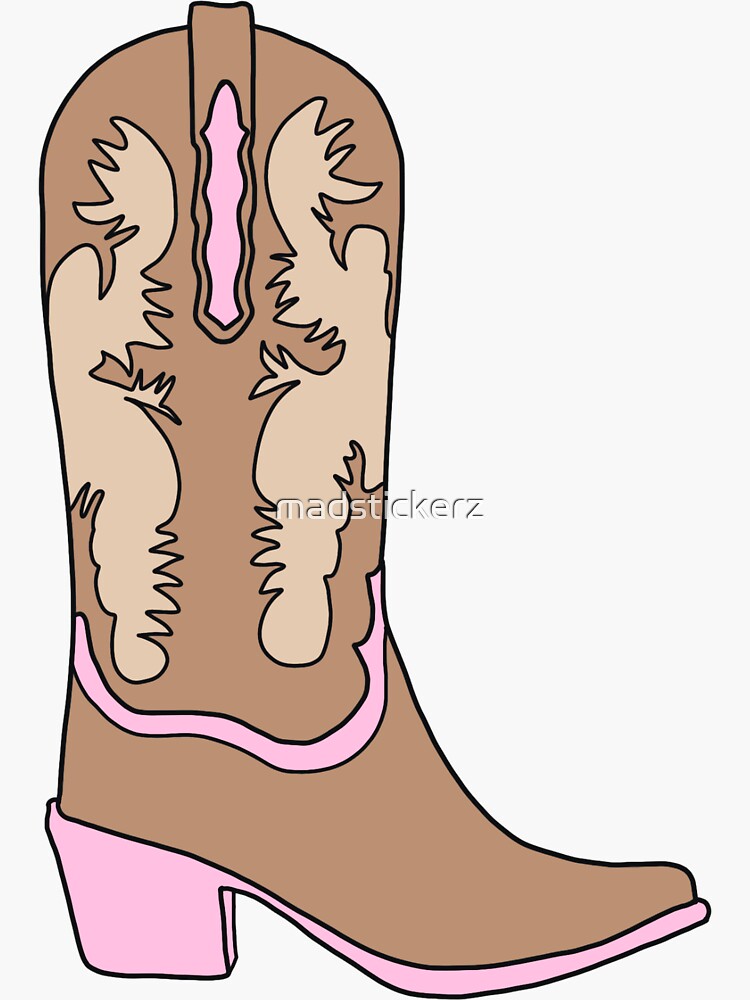 Light Pink And Light Brown Cowboy Boots Sticker For Sale By Madstickerz Redbubble 3901