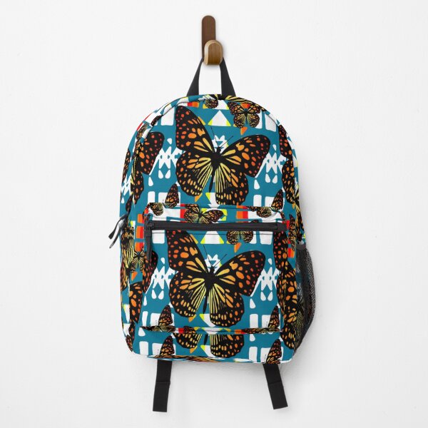 Item preview, Teal / White / Fire Color Native Butterfly Blanket Print designed and sold by JMWCD.
