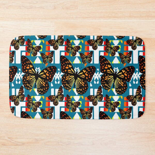 Item preview, Teal / White  / Fire Color  Native Butterfly Blanket Print  designed and sold by JMWCD.