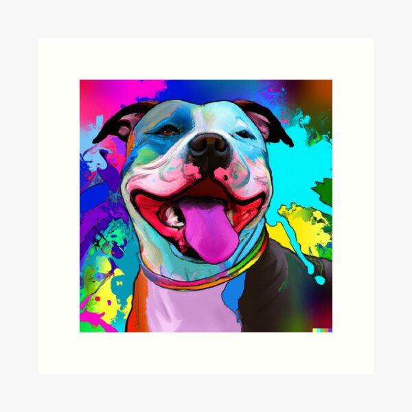 Colorful Pit Bull Art Jigsaw Puzzle