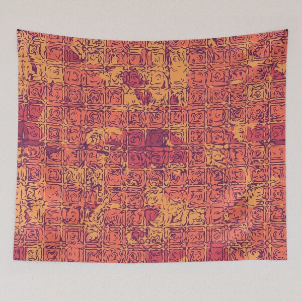 Item preview, Rose grid orange designed and sold by PurpleSandpiper.