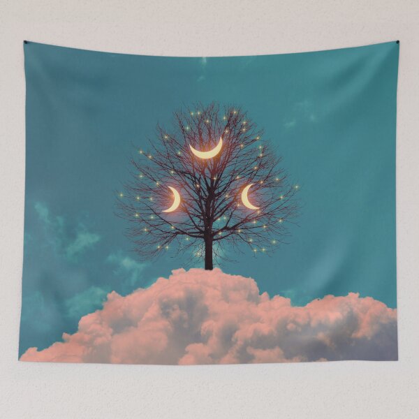 Item preview, Moon and Stars Surreal Tree  designed and sold by Yasmine khalifa.