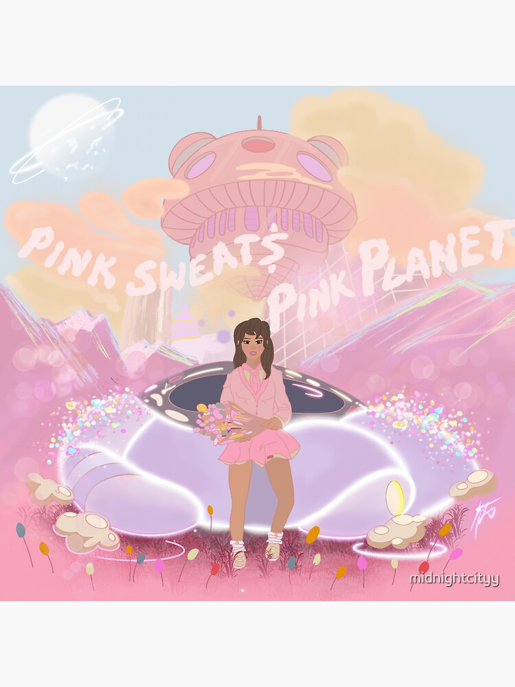 Thumbnail 3 of 3, Sticker, Pink Planet-Pink Sweats (Girl Version) designed and sold by midnightcityy.