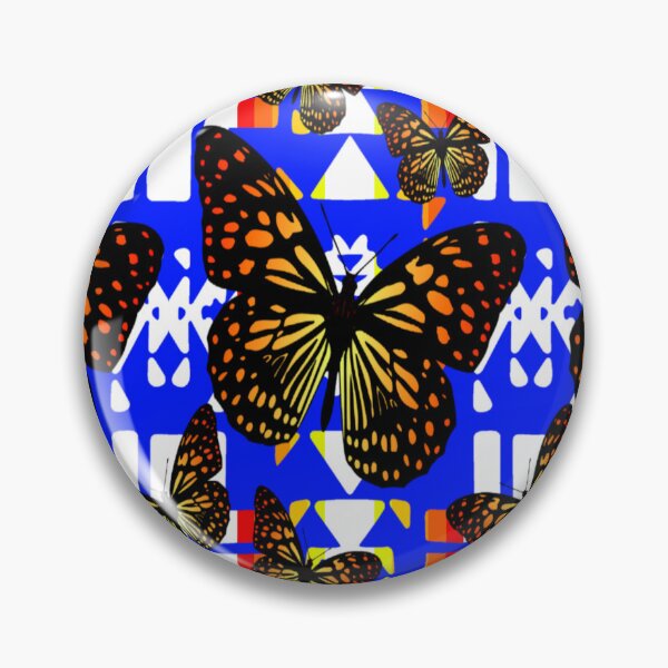 Item preview, Bright Blue / White  / Fire Color  Native Butterfly Blanket Print  designed and sold by JMWCD.
