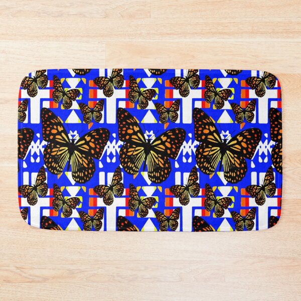 Item preview, Bright Blue / White  / Fire Color  Native Butterfly Blanket Print  designed and sold by JMWCD.