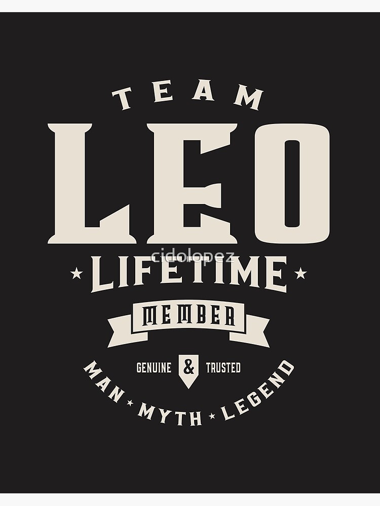 Team Leo Lifetime Member Personalized Name 