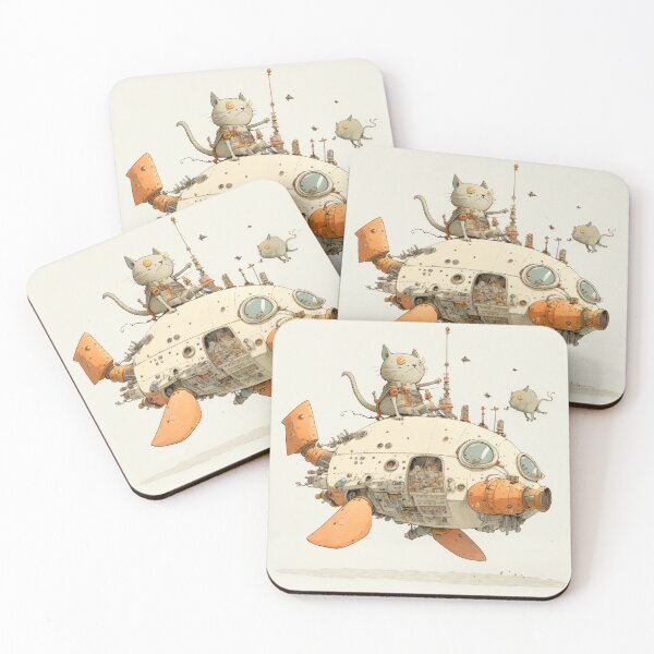 Item preview, Cats in Space! Cats in Space Ships Illustration. designed and sold by The-Dark-Art.