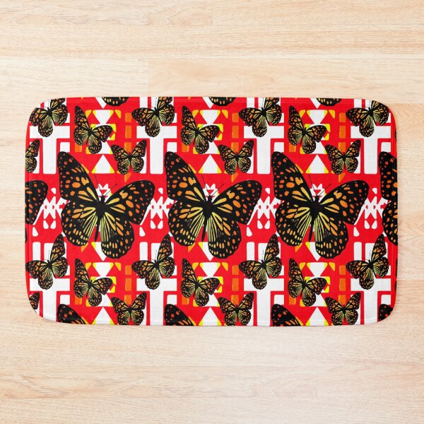 Item preview, Bright Red / White  / Fire Color  Native Butterfly Blanket Print  designed and sold by JMWCD.