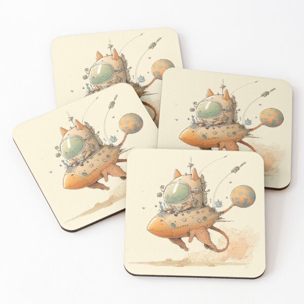 Item preview, Cats in Space! Cats in Space Ships Illustration. designed and sold by The-Dark-Art.