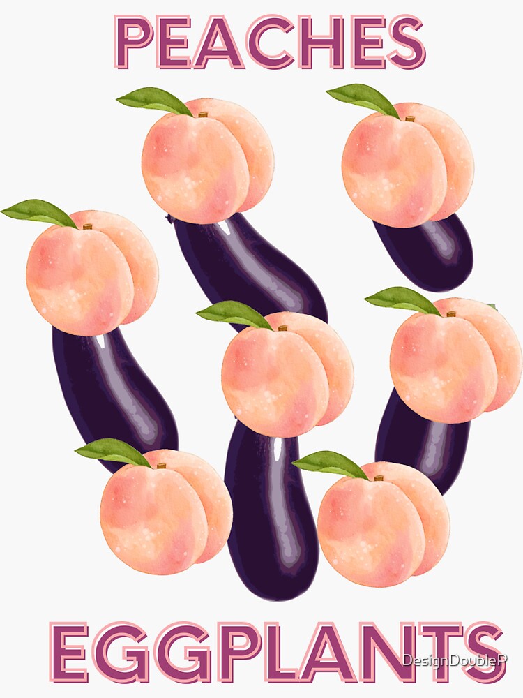 Peaches and eggplants | Sticker