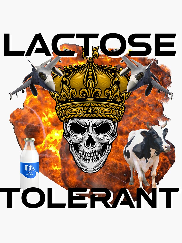 "Lactose Tolerant Funny Meme Design Trendy" Sticker for Sale by