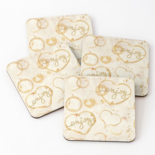Item preview, Enjoy... Love Heart shaped Tea and coffee cup ring stains with tiny stars designed and sold by ditzy-designs.
