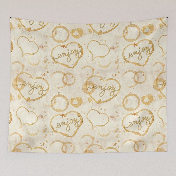 Item preview, Enjoy... Love Heart shaped Tea and coffee cup ring stains with tiny stars designed and sold by ditzy-designs.