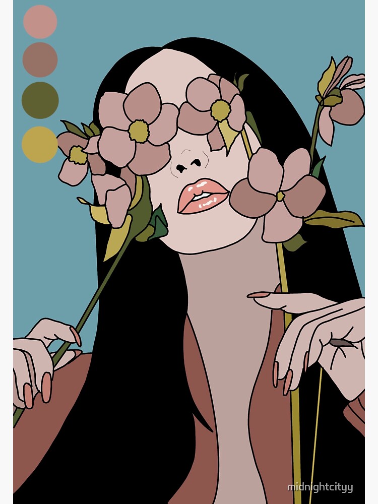Thumbnail 3 of 3, Sticker, Flower Girl designed and sold by midnightcityy.