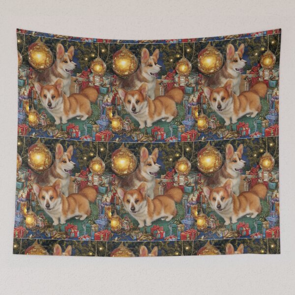 Item preview, Pembroke Welsh Corgi Dog Christmas Celebration 5 designed and sold by AnadAA.