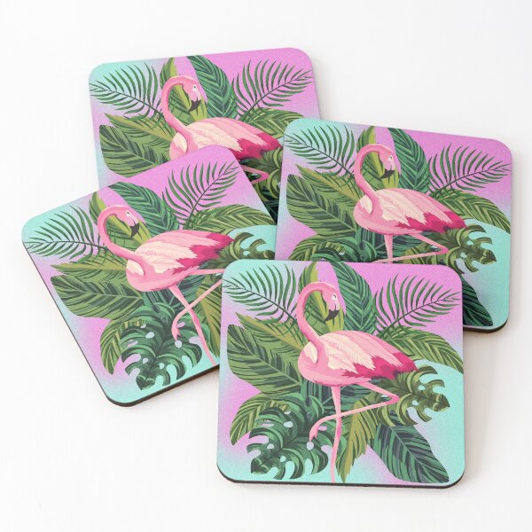 Item preview, Flamingo with Tropical Leaves. designed and sold by EmmaBazz.