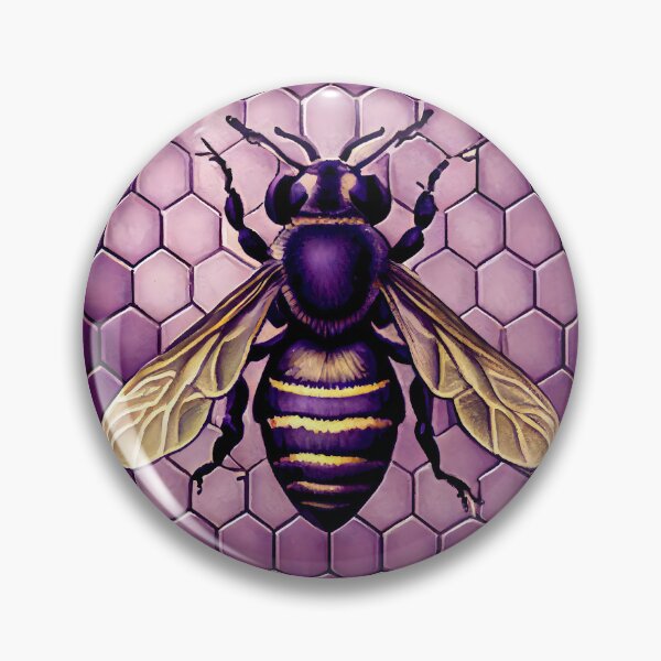 Item preview, Bee Tile Pattern Watercolor Victorian Style Purple designed and sold by ClairesPatterns.