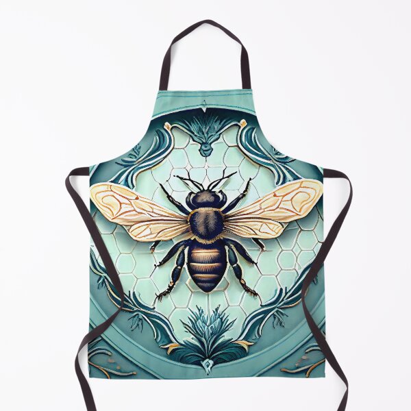Item preview, Bee Tile Pattern Watercolor Victorian Style Aqua designed and sold by ClairesPatterns.