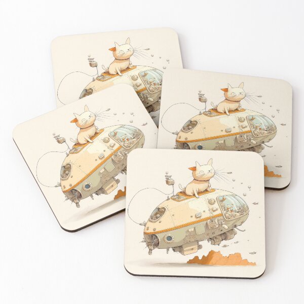 Item preview, Cats in Space! Cats in Space Ships Illustration. designed and sold by The-Dark-Art.