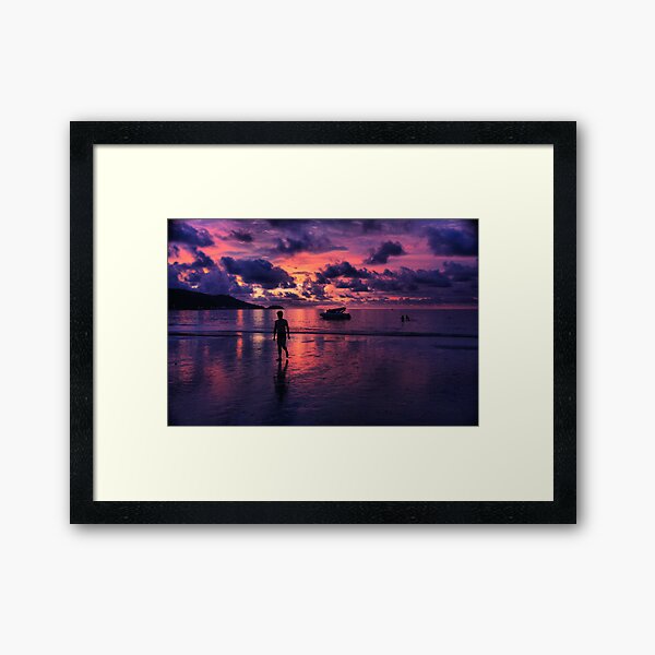 Patong beach sunset Framed Art Print