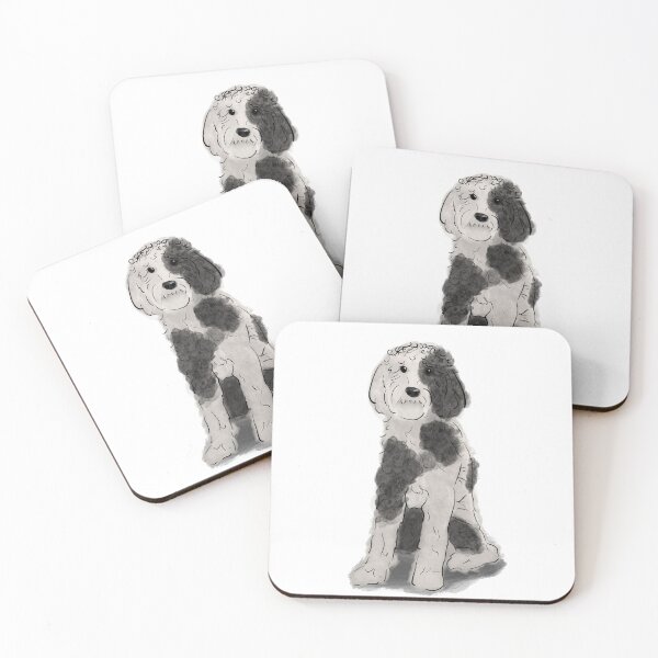 Item preview, Watercolor Sheepadoodle Dog designed and sold by reagzz.