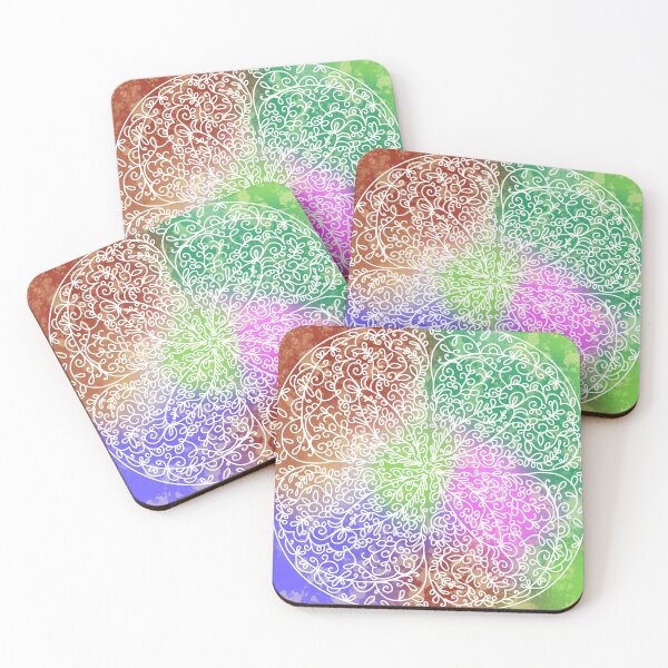Item preview, Floral background 1000 leaves on a colorful substrate in the colors of red, purple, green, violet. designed and sold by sonaadalian.