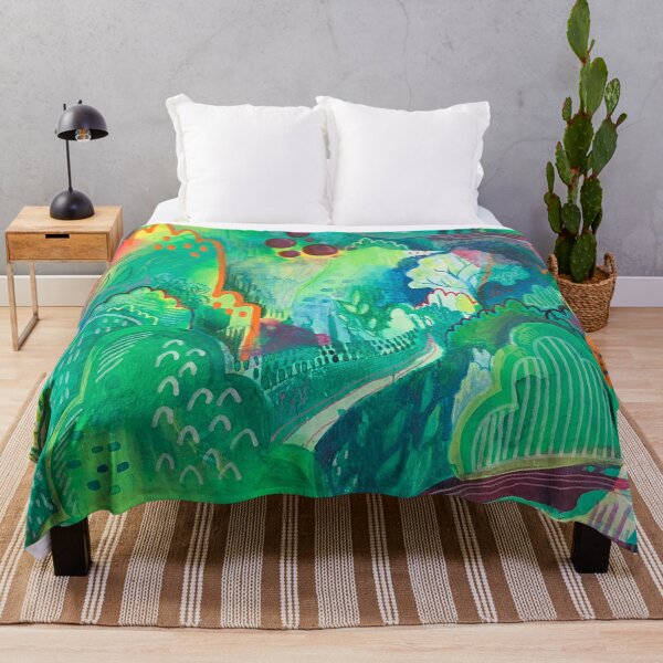 Abstracted Landscape Throw Blanket