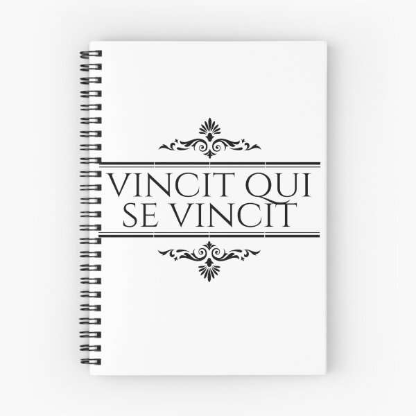 Aperçu de l'œuvre Vincit Qui Se Vincit - He Conquers Who Conquers Himself - Latin Phrases - Stacked Black créée et vendue par ElementJourney.