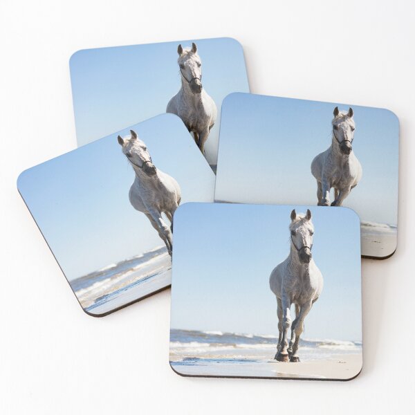 Item preview, White horse walking on the beach  designed and sold by HofTao.