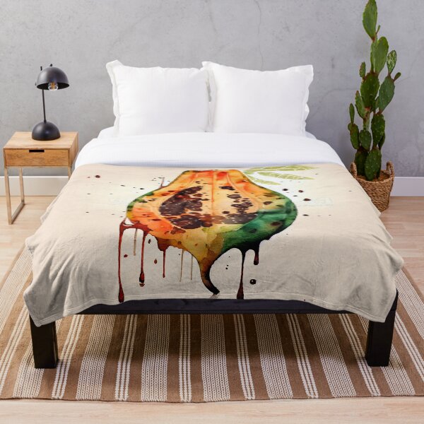 Item preview, Watercolor papaya with dripping paint ink splash designed and sold by DesArtStudio.