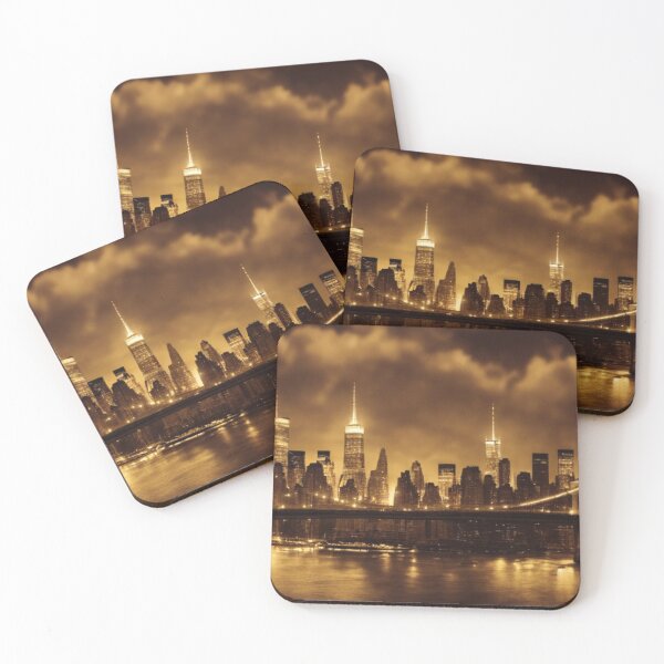 Item preview, New York City Skyline At Night With George Washington Bridge designed and sold by delohill.