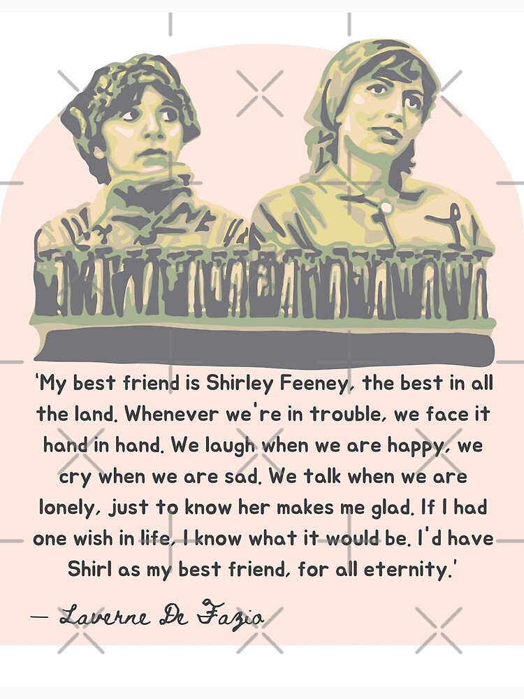 Laverne and Shirley - Friendship Quote | Art Board Print