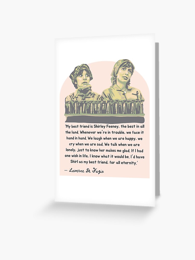 Laverne and Shirley - Friendship Quote | Art Board Print