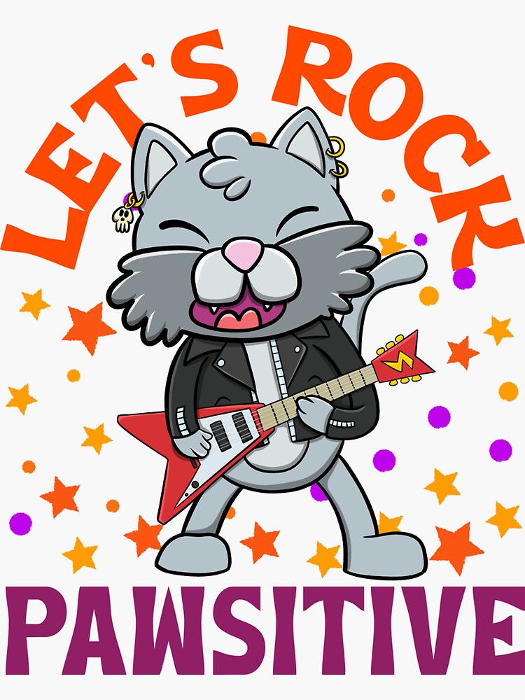 "Party rocking cats rock and roll cat" Sticker for Sale by