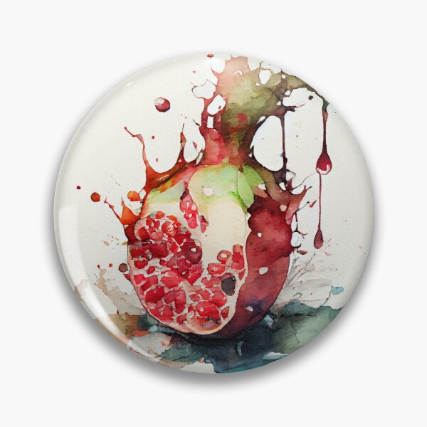 Item preview, Watercolor pomegranate with dripping paint ink splash designed and sold by DesArtStudio.