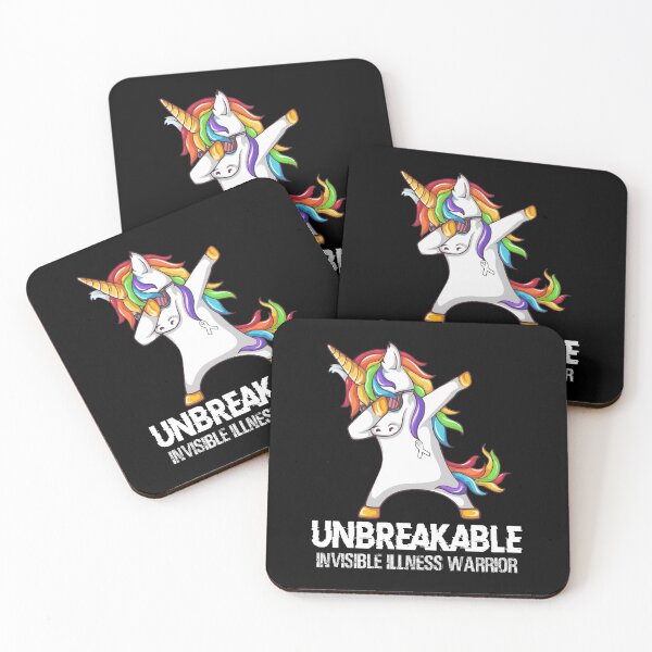 Item preview, Invisible Illness Awareness - Unicorn Invisible Illness Warrior Ribbon UNBREAKABLE designed and sold by Fernandezf.