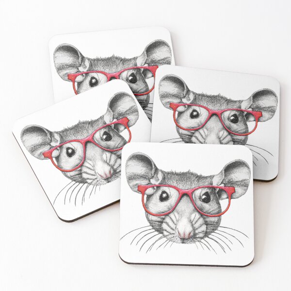 Item preview, Cute mouse wearing glasses designed and sold by RisingAir.
