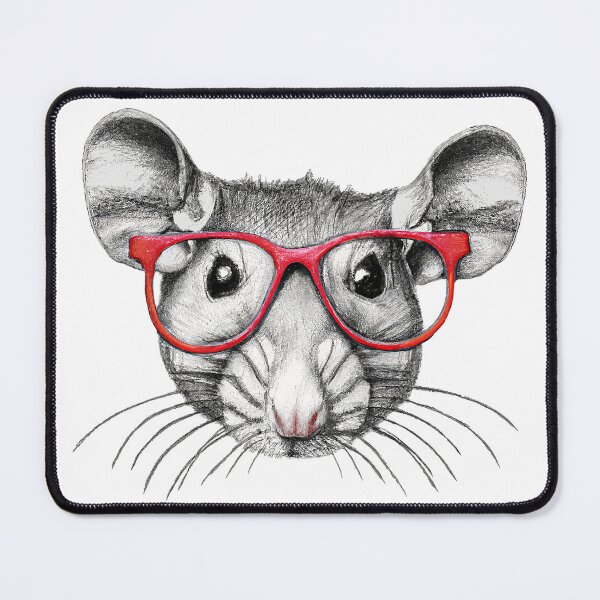 Item preview, Cute mouse wearing glasses designed and sold by RisingAir.