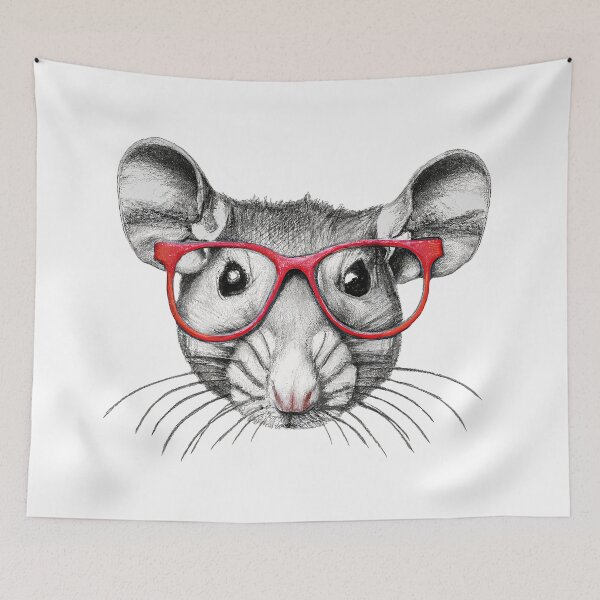 Item preview, Cute mouse wearing glasses designed and sold by RisingAir.