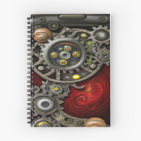 Aperçu de l'œuvre Téléphone portable rouge de style steampunk créée et vendue par DuniDesign.