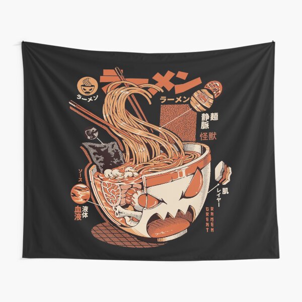 Aperçu de l'œuvre Rayon X noir Grand Ramen ! créée et vendue par Ilustrata®.